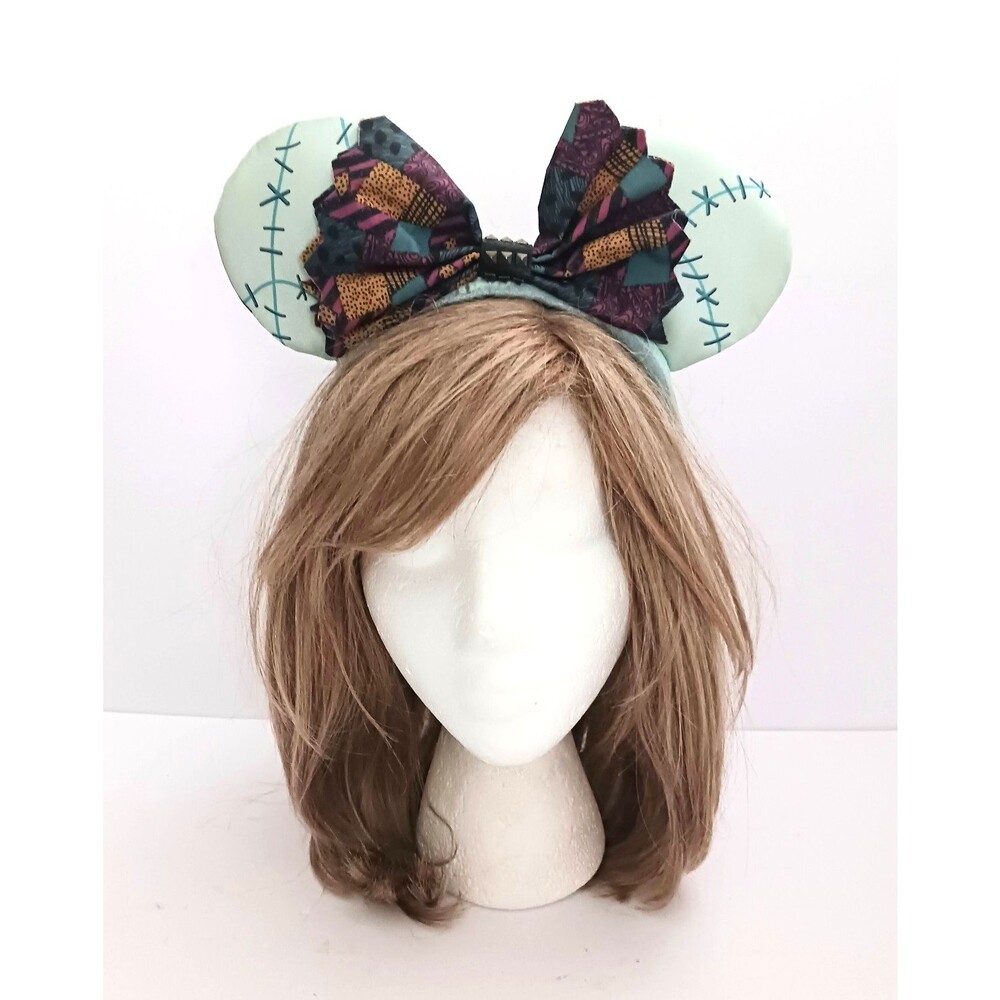 Disney Parks Nightmare Before Christmas Sally Headband Ears Patchwork Bow